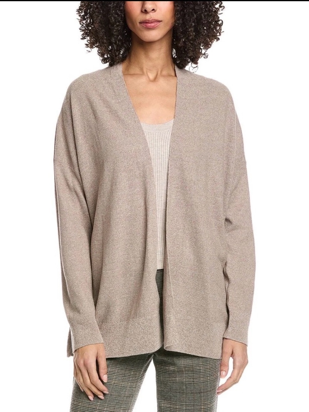 Eileen Fisher Open Drape Taupe Cardigan